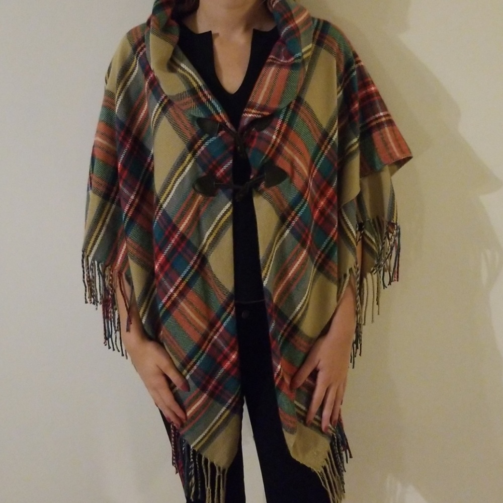 Plaid Poncho